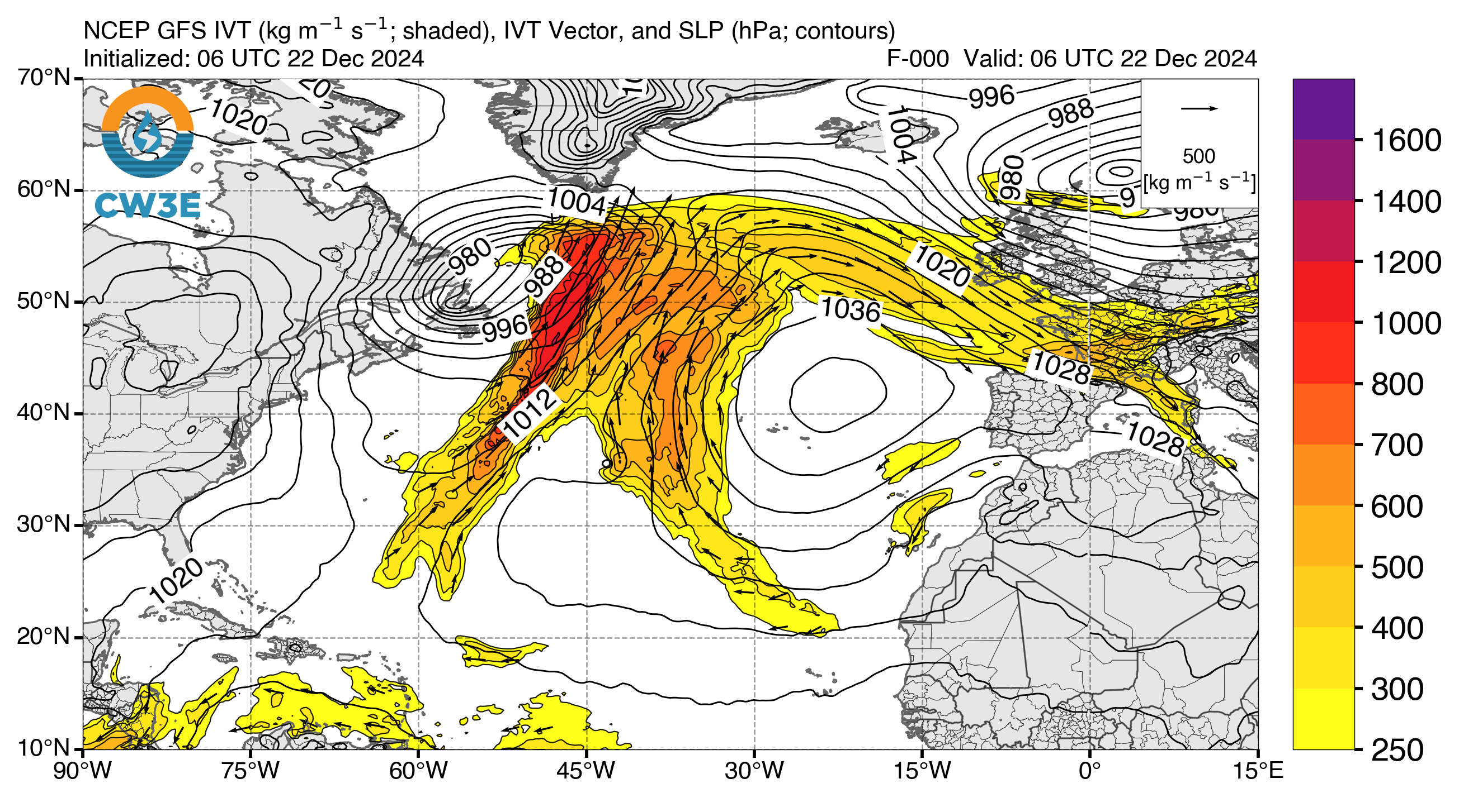 North Atlantic GFS IVT