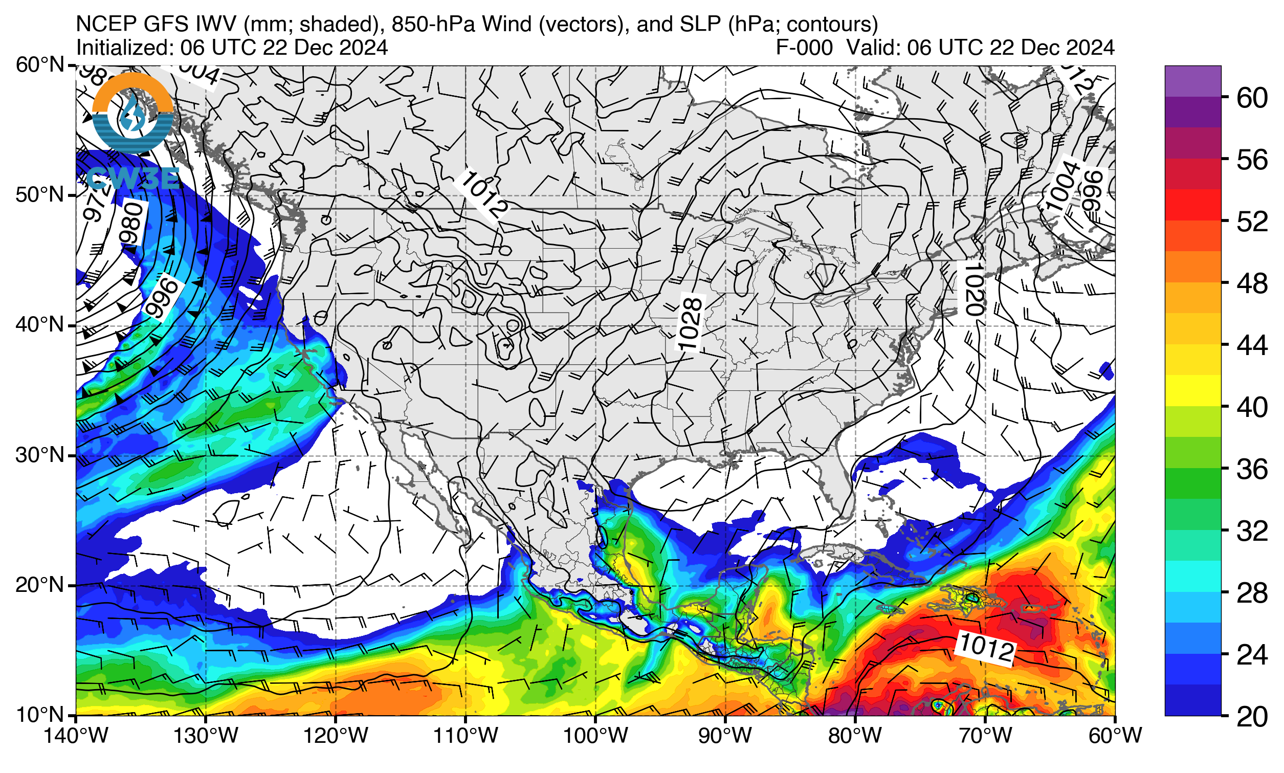 North America GFS IWV