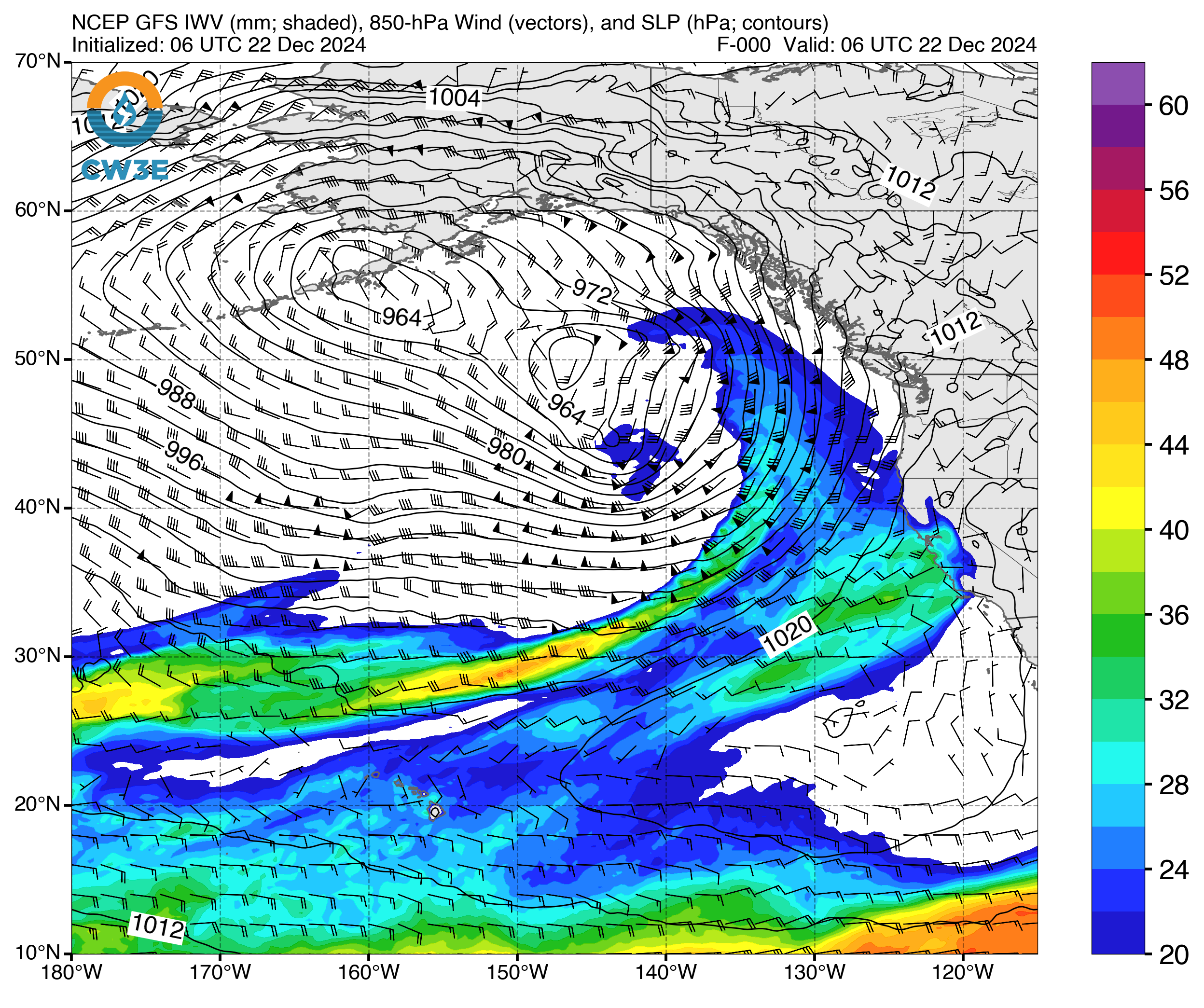 Northeast Pacific GFS IWV