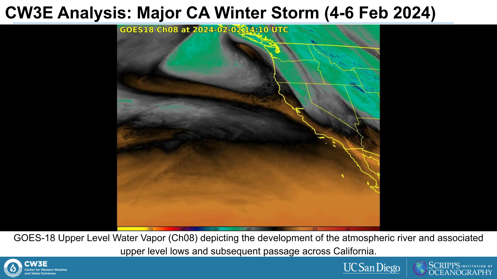 Water vapor satellite loop of the event